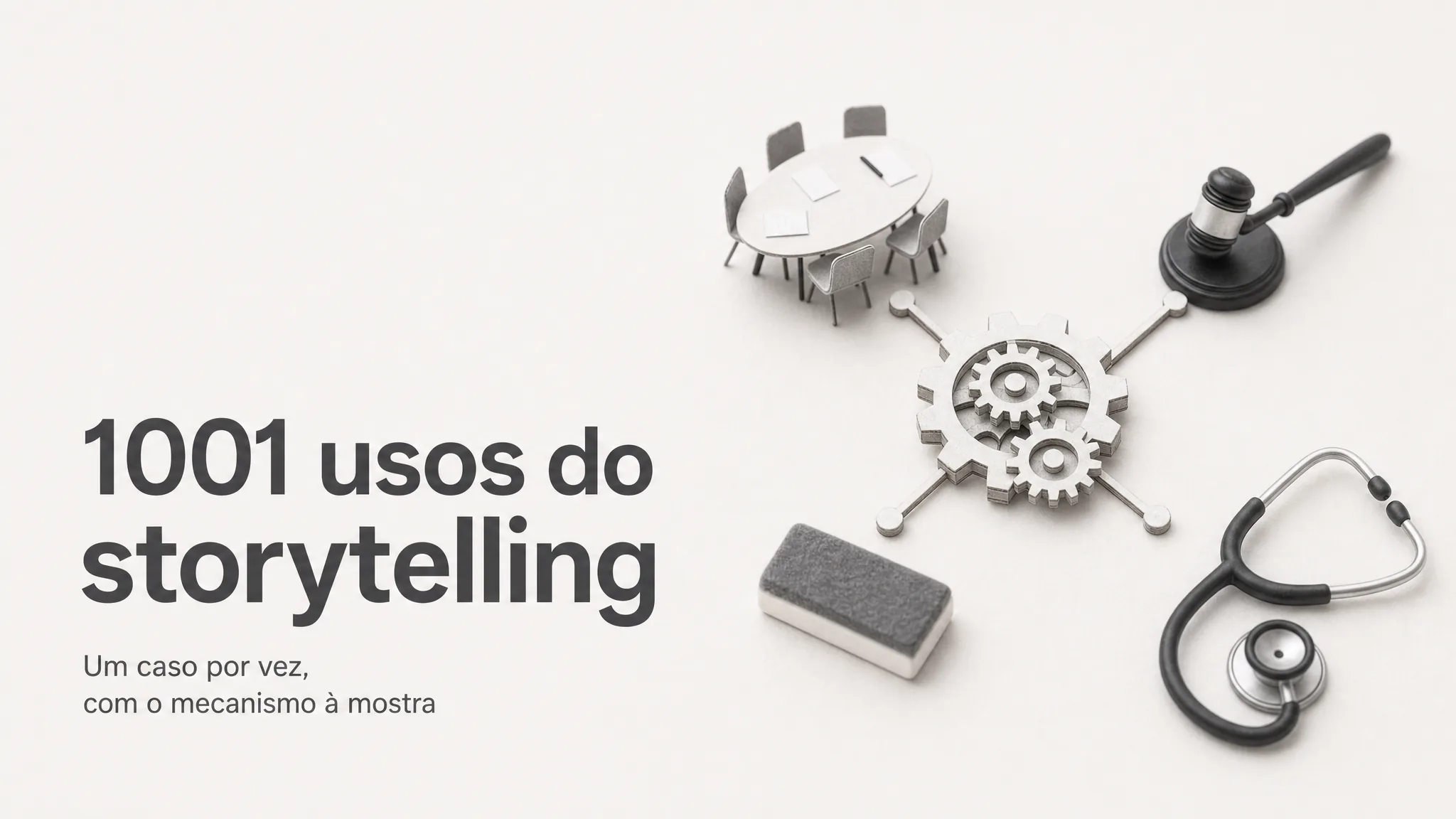 1001 usos: Um caso por vez, com o mecanismo à mostra, para levar ao seu contexto.