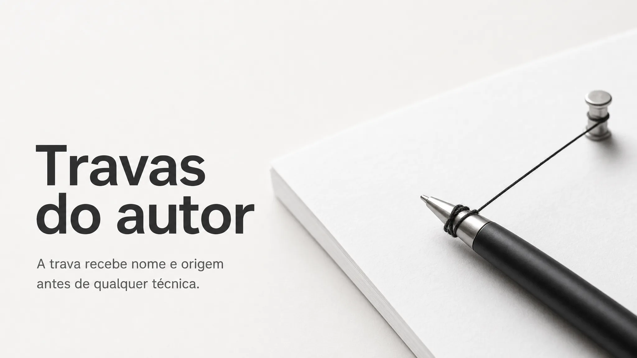 Travas do autor: A frase que trava a mão recebe nome e origem antes de qualquer técnica.